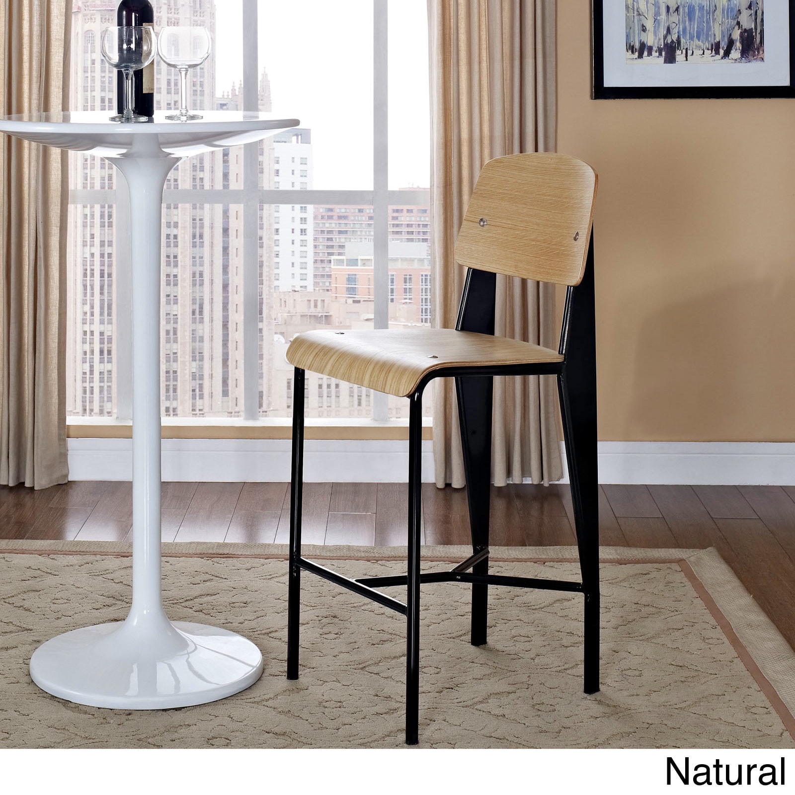 Cabin Waterfall Seat Modern Counter Stool