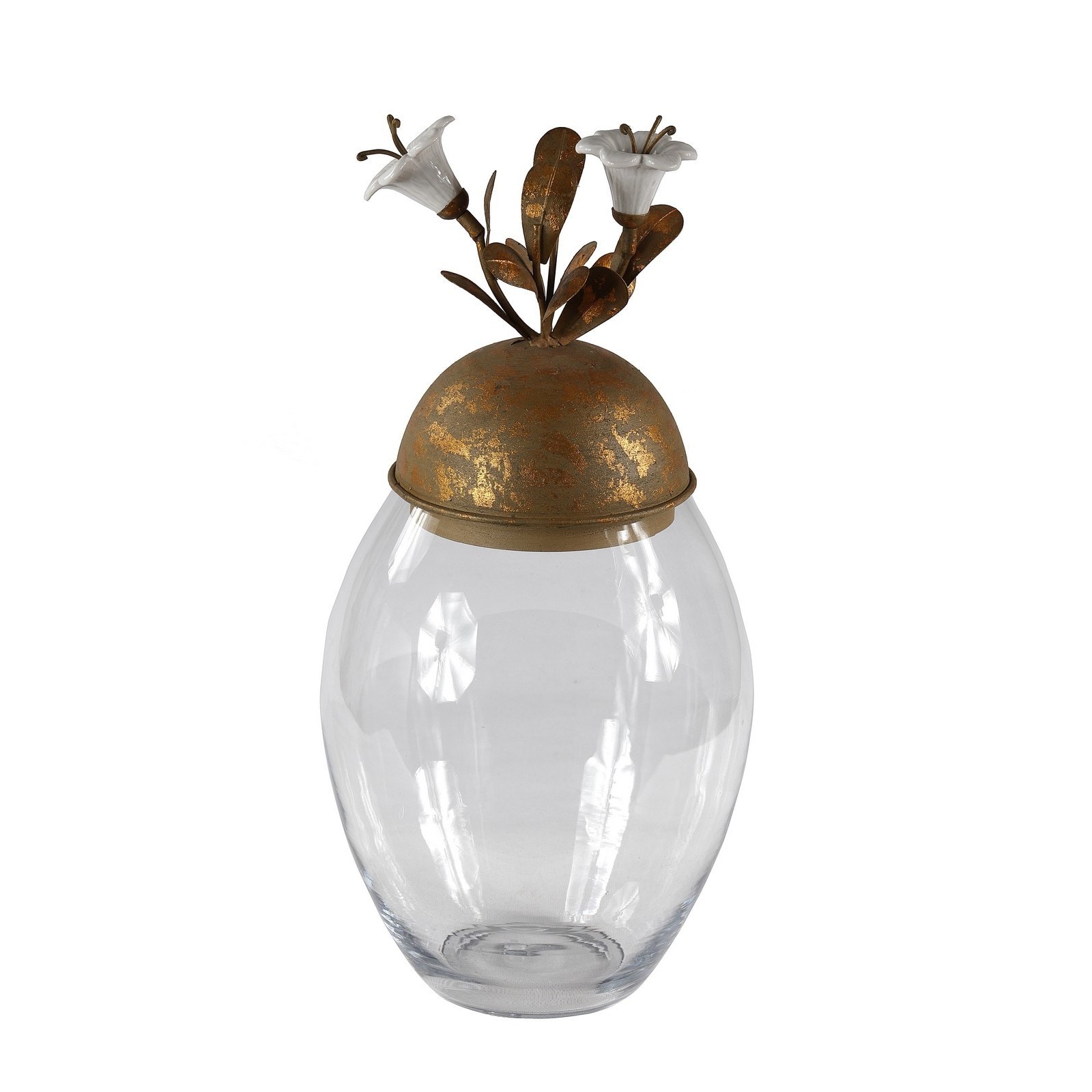 Privilege Ceramic Bronze Finish Flower Top Vase