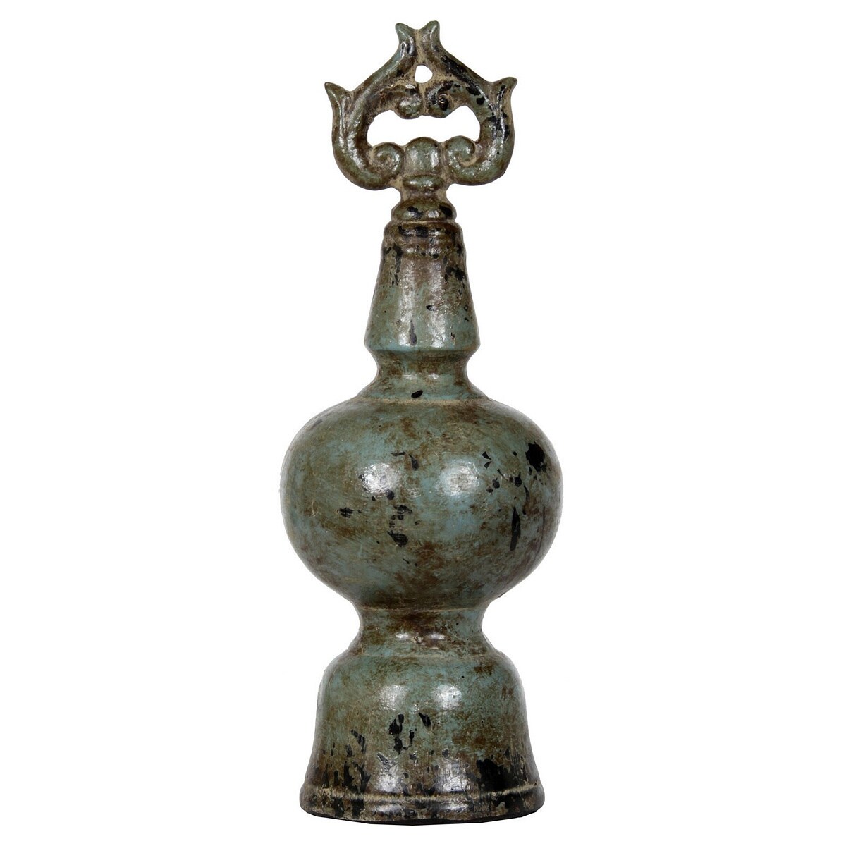 Privilege Blue Wash Small Ceramic Finial Accent Piece