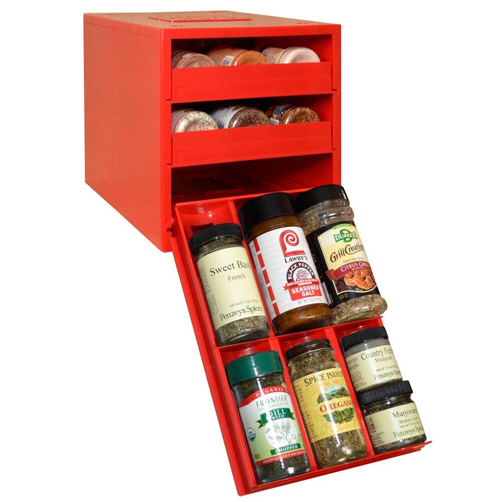 SpiceStack Red 18-bottle Spice Organizer