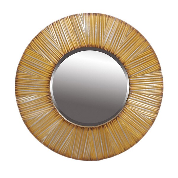 Shop Privilege Silver/Gold Round Beveled Mirror Overstock 8650040