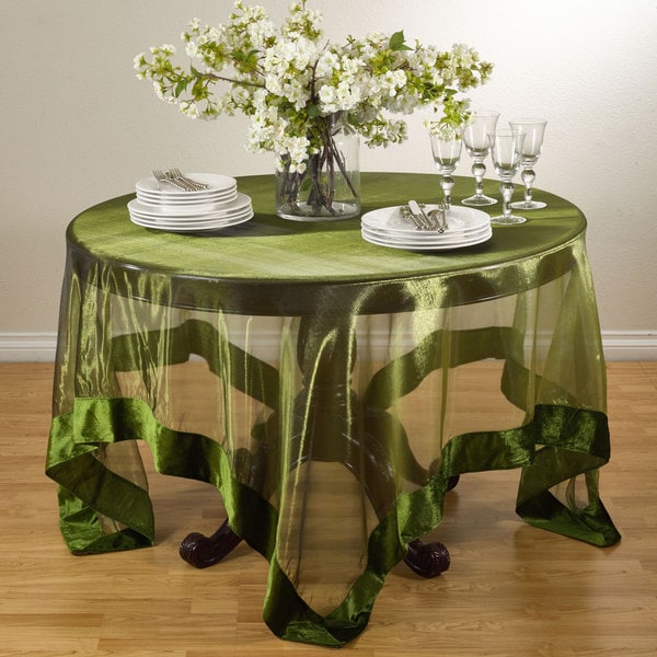 Sheer Velvet Trimmed Table Linens