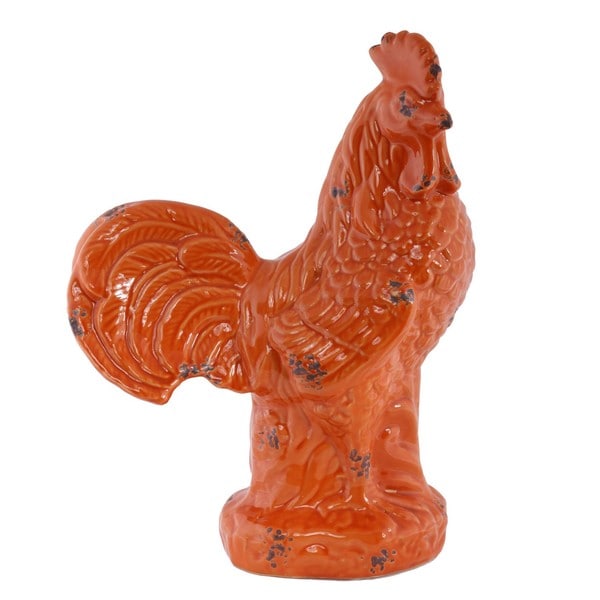 Privilege Vintage Orange Decorative Ceramic Rooster Privilege Accent Pieces