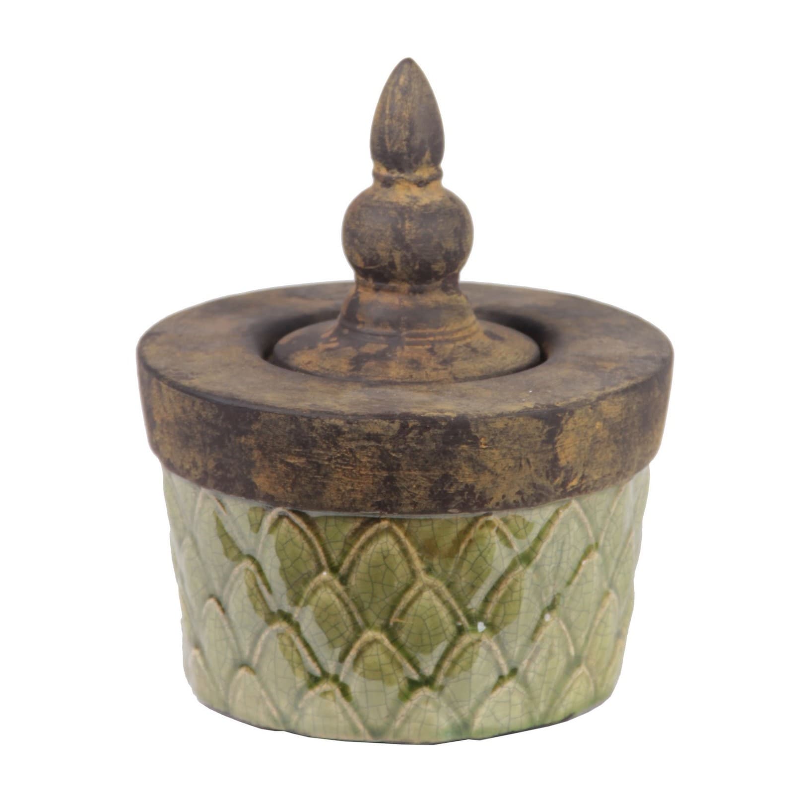 Privilege Small Green Lidded Ceramic Box