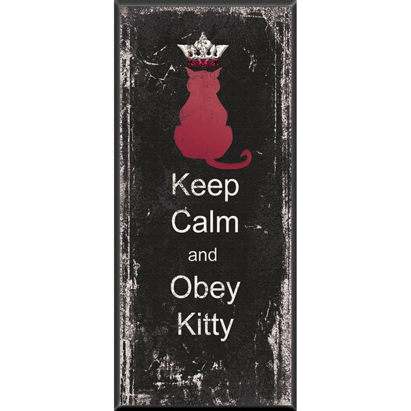 Obey Kitty   Ready To Hang Pet Plaque