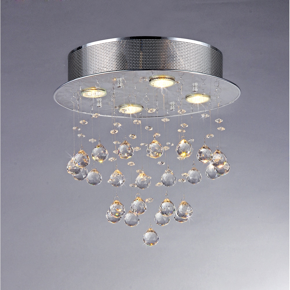 Warehouse of Tiffany Marks Crystal 4-light Chrome Chandelier