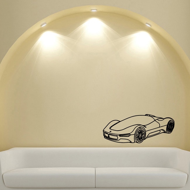 Futuristic Bmw Concept Car Wall Art Vinyl Decal Sticker (Glossy blackEasy to apply, instructions includedDimensions 25 inches wide x 35 inches long )