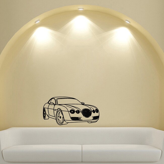 Bentley Jaguar Cool Car Wall Art Vinyl Decal Sticker (Glossy blackEasy to apply, instructions includedDimensions 25 inches wide x 35 inches long )