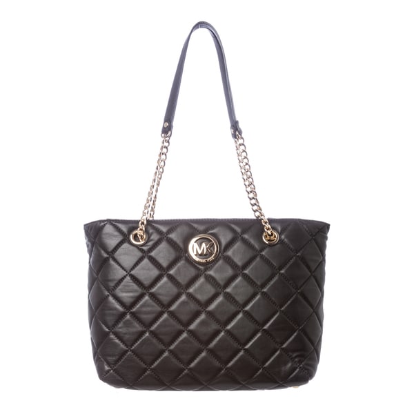 MICHAEL Michael Kors 30H3GFQT3L 001 Large Quilted Fulton East West Tote MICHAEL Michael Kors Designer Handbags