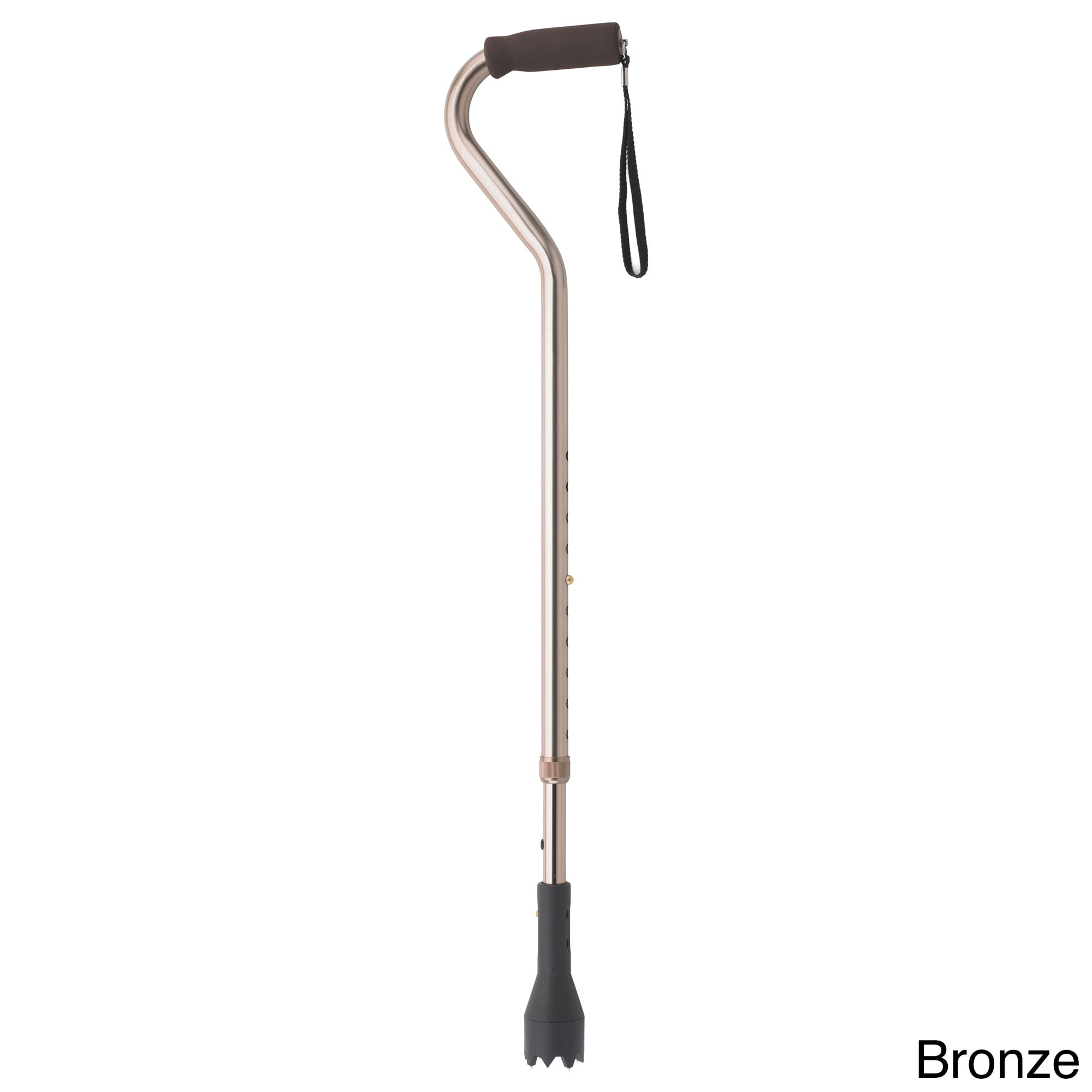 All terrain Aluminum Cane (AdultAdjustable height YesMaterials AluminumWeight Capacity 250 poundsDimensions 28.5 to 38.5 inches high x 7 inches wide x 1 inch deepWalk safely and confidently on virtually any surfaceThe retractable tip has 4 stainless s