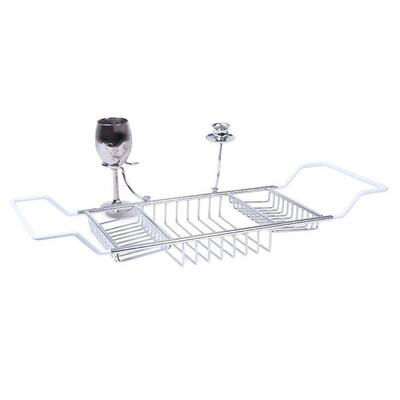 Bathtub Caddy with Candle Holder and Wine Glass Holder