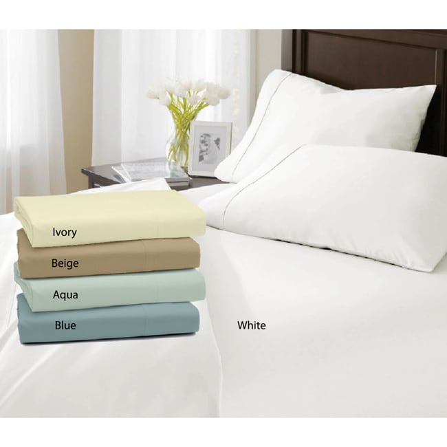 Egyptian Cotton Percale 400 Thread Count Deep Pocket Sheet Set