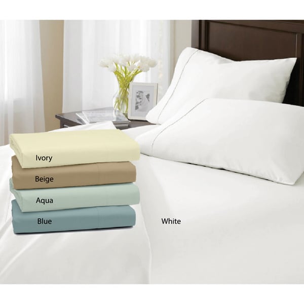 Egyptian Cotton Percale 400 Thread Count Deep Pocket Sheet Set Sheets