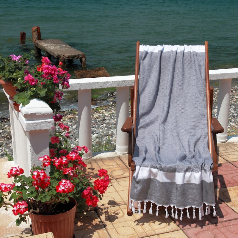 Authentic Pestemal Fouta Diamond Weave Turkish Cotton Bath/ Beach Towel
