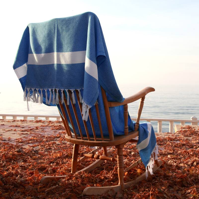 Authentic Pestemal Fouta Diamond Weave Turkish Cotton Bath/ Beach Towel