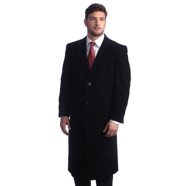 peak lapel overcoat mens