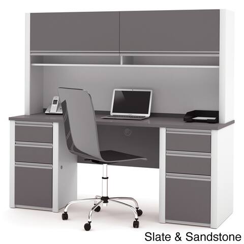 Bestar Connexion Credenza and Hutch Kit
