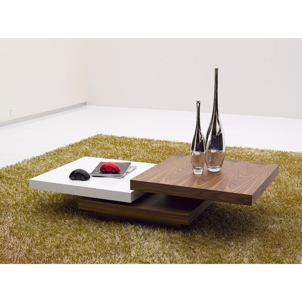 aveiro walnut/ white lacquer coffee table - free shipping today aveiro walnut/ white lacquer coffee table - free shipping today
