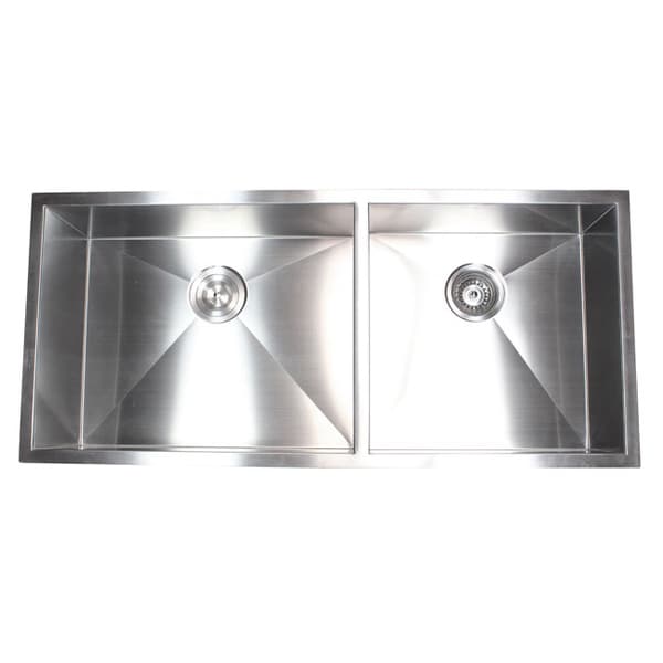 Stainless Steel 42 inch Double bowl 60/40 Zero Radius Undermount