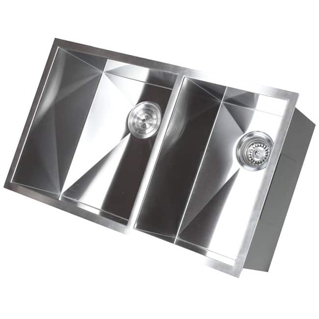 Stainless Steel 42-inch Double-bowl 60/40 Zero Radius Undermount Kitchen Sink