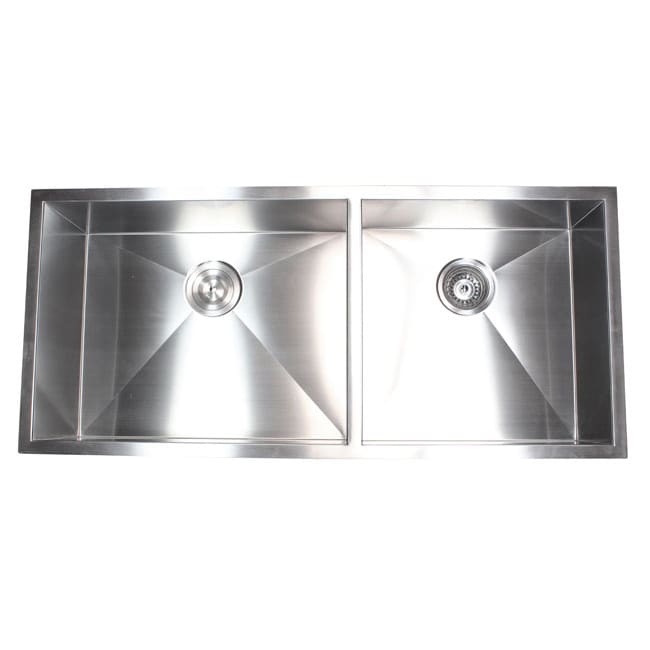 32-1/2 in. 50/50 Low Divider Stainless Steel Kitchen Sink & Low Profile  Faucet - Bed Bath & Beyond - 20631604