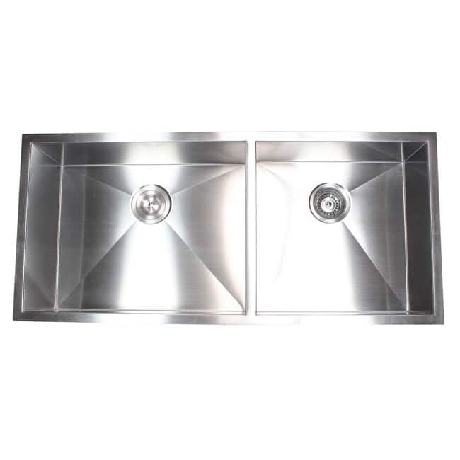 Stainless Steel 42-inch Double-bowl 60/40 Zero Radius Undermount Kitchen Sink