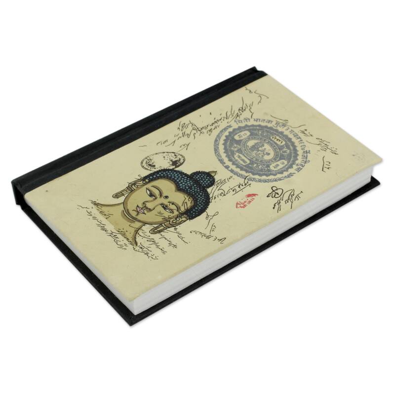 Handmade Paper 'Peaceful Buddha' Journal (India)