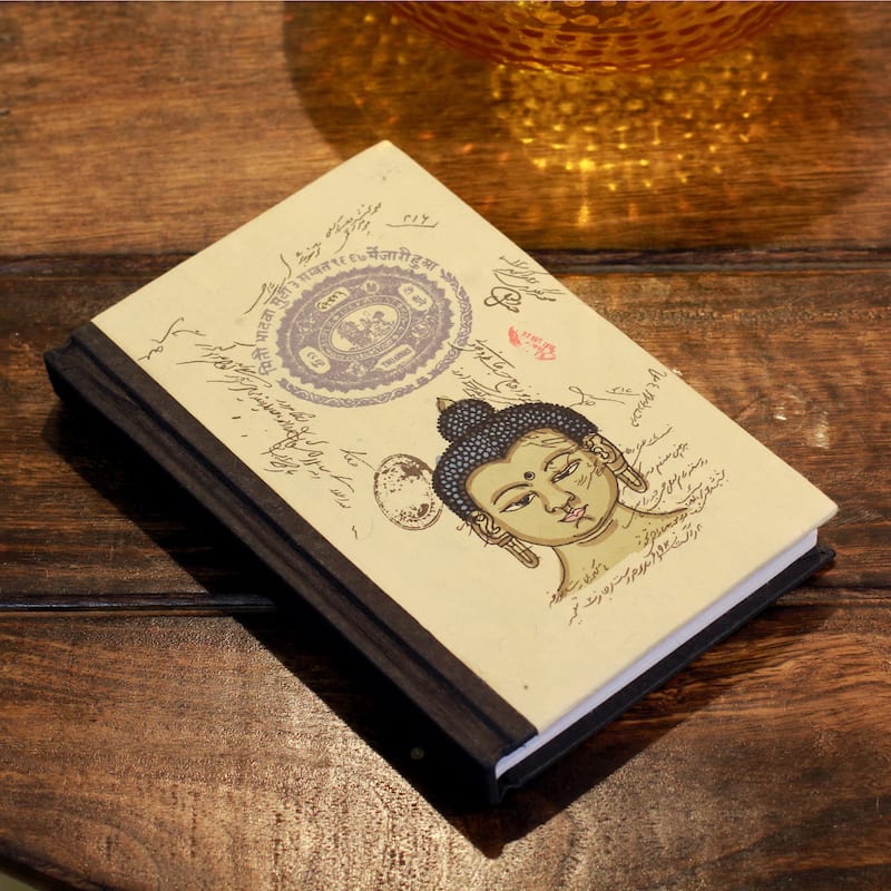 Handmade Paper 'Peaceful Buddha' Journal (India)