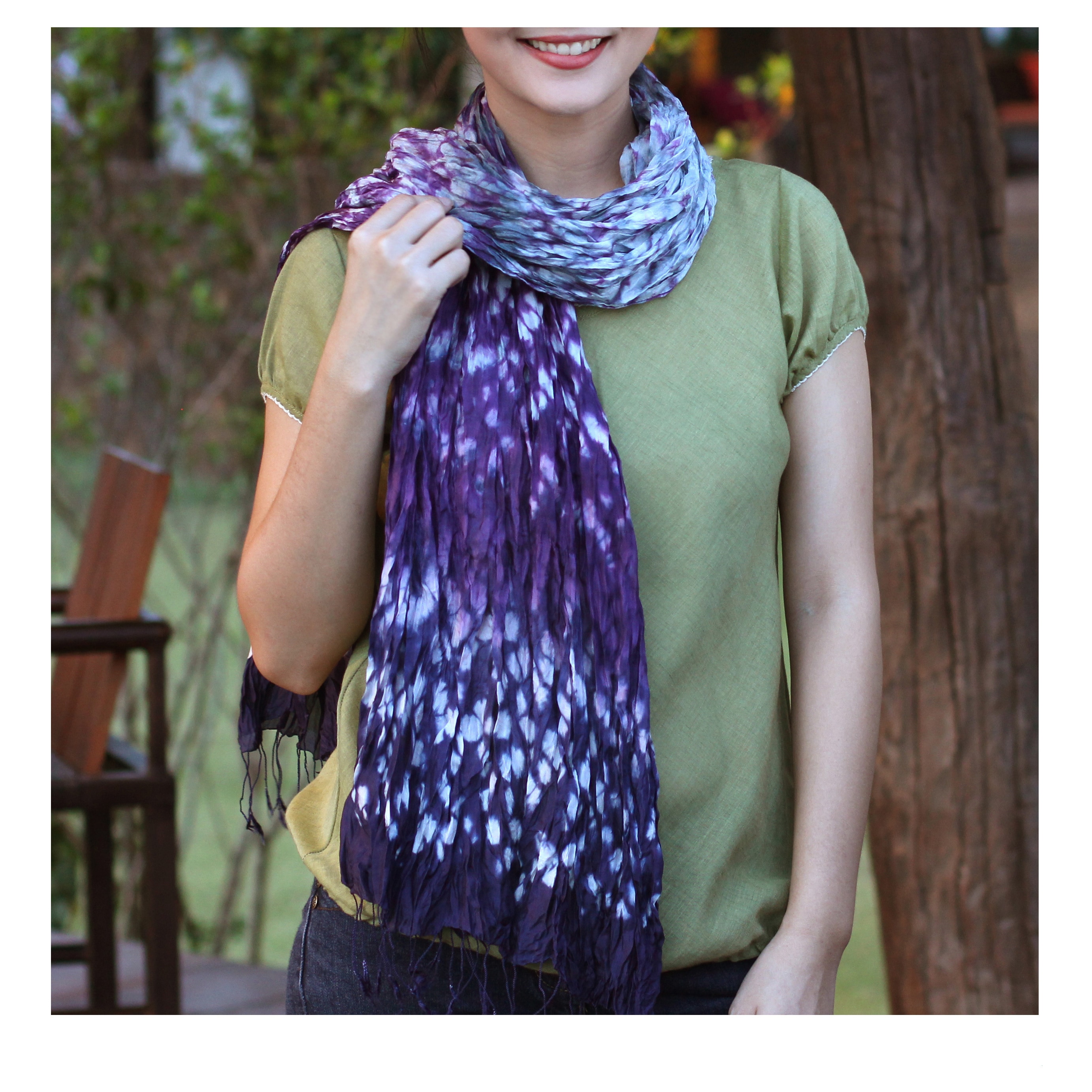 extra long 80/" Navy Blue Shimmer Handmade Crocheted Fashion Ruffle Scarf