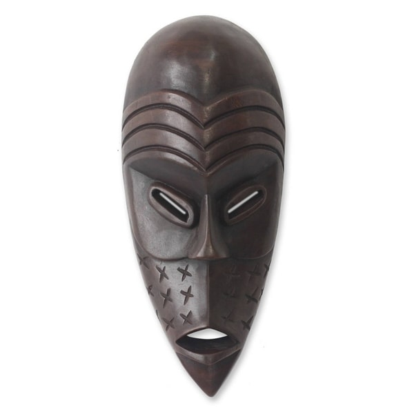 Handmade Congo Warrior Sese Wood Mask (Ghana)