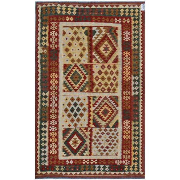 Handmade Herat Oriental Afghan Wool Kilim (Afghanistan) - 5'1 x 8'3