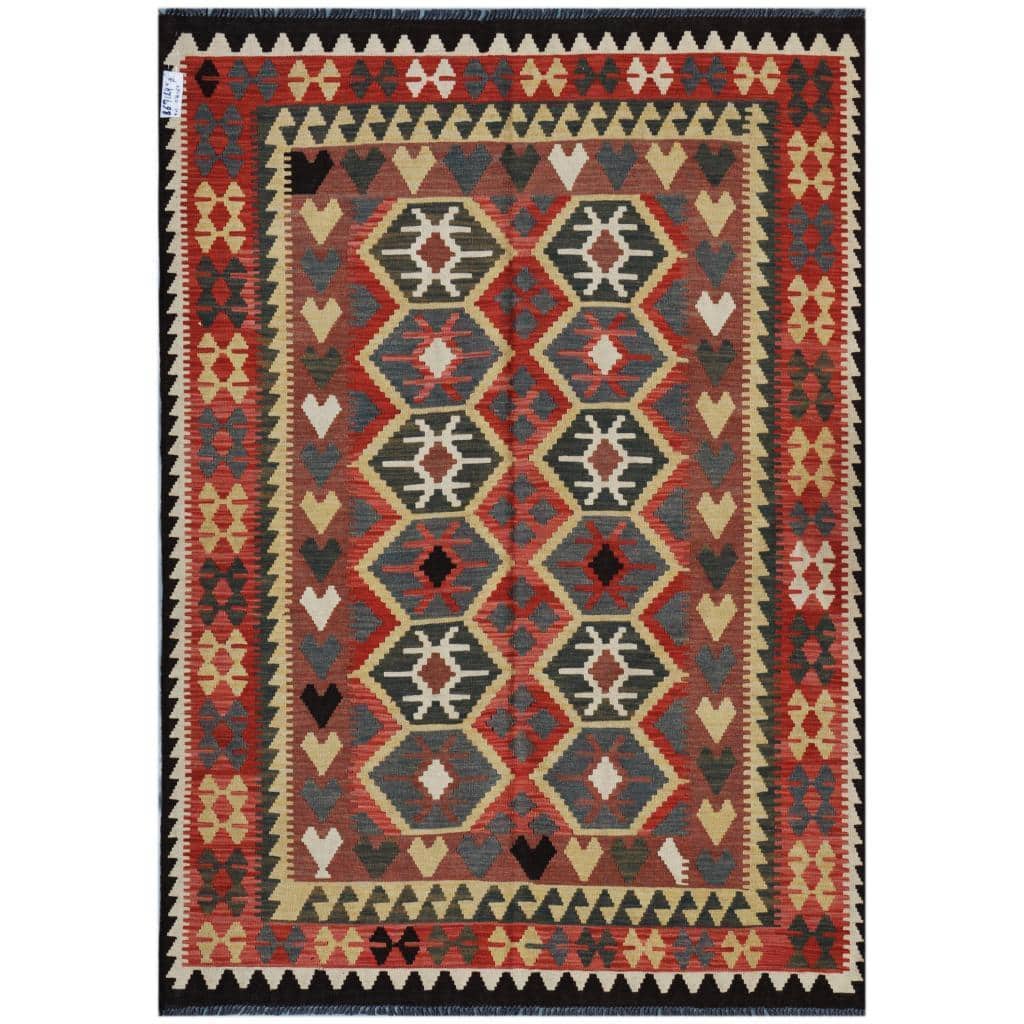 HERAT ORIENTAL Handmade One-of-a-Kind Wool Kilim - 5'8 x 7'9