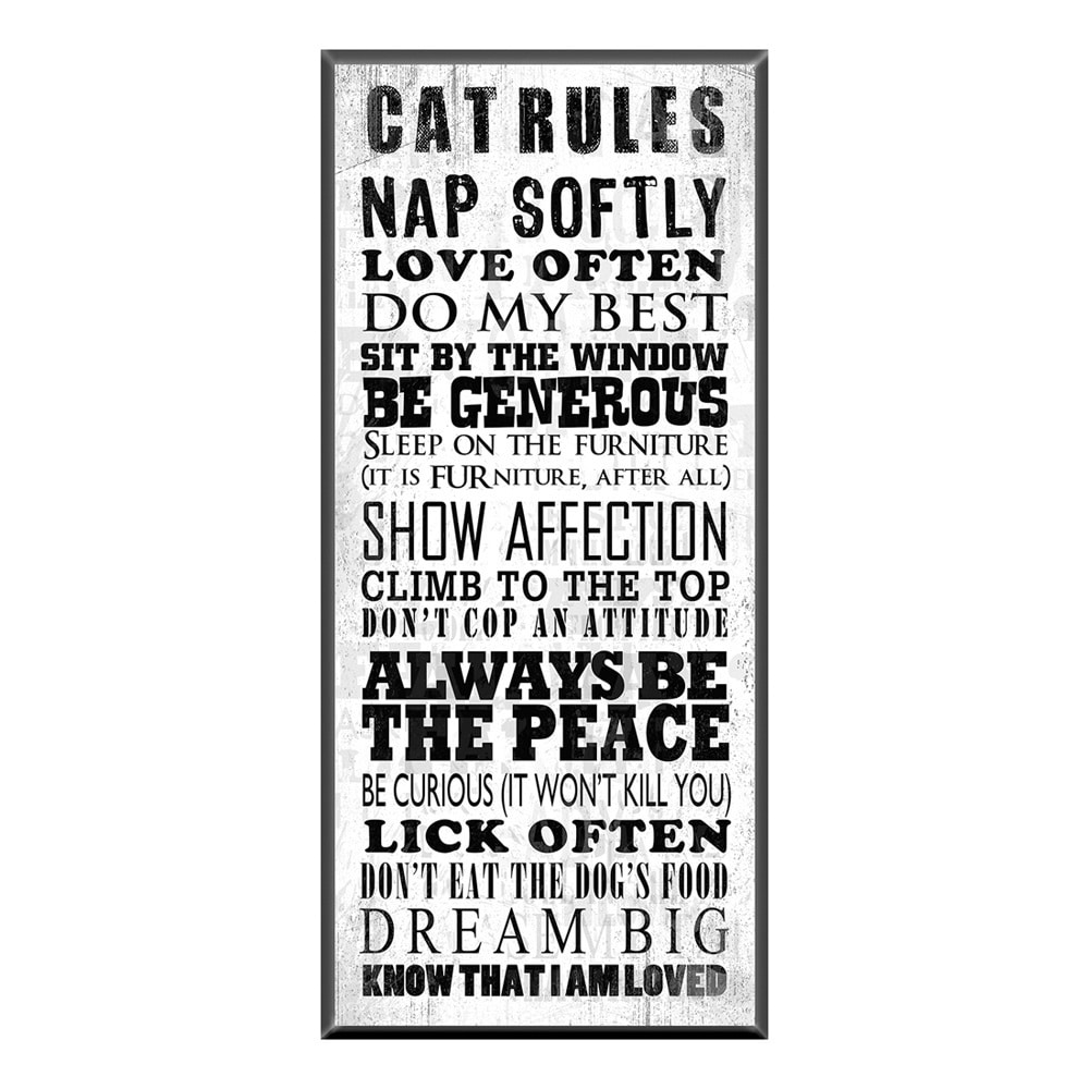 Cat Rules Ready to hang Pet Plaque