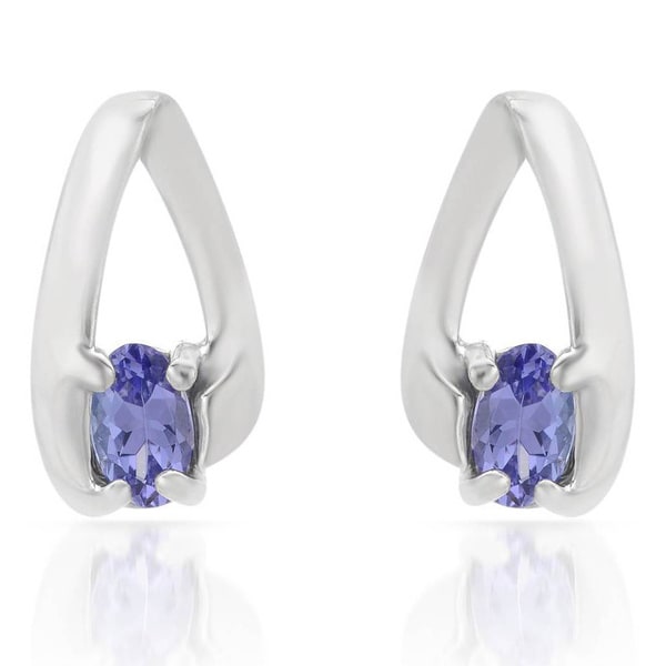 Malaika Sterling Silver Tanzanite Hoop Earrings