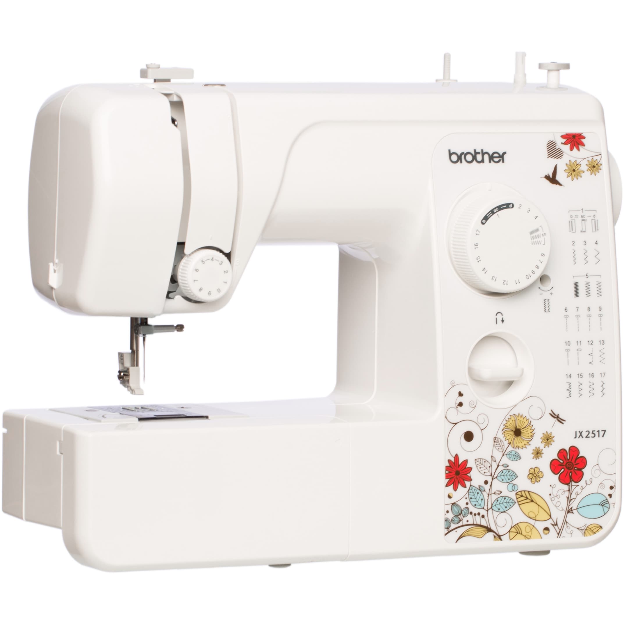 Brother JX2517 17-Stitch Sewing Machine Factory Refurbished - Bed