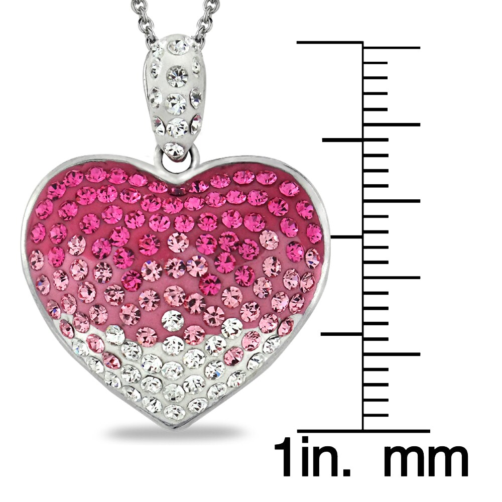 Crystal Ice Crystal Heart Necklace With Swarovski Elements On Sale Overstock Blue