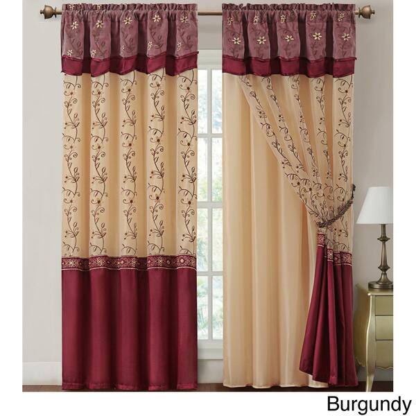 Shop Vcny Daphne Embroidered 84 Inch Curtain Panel With Attached