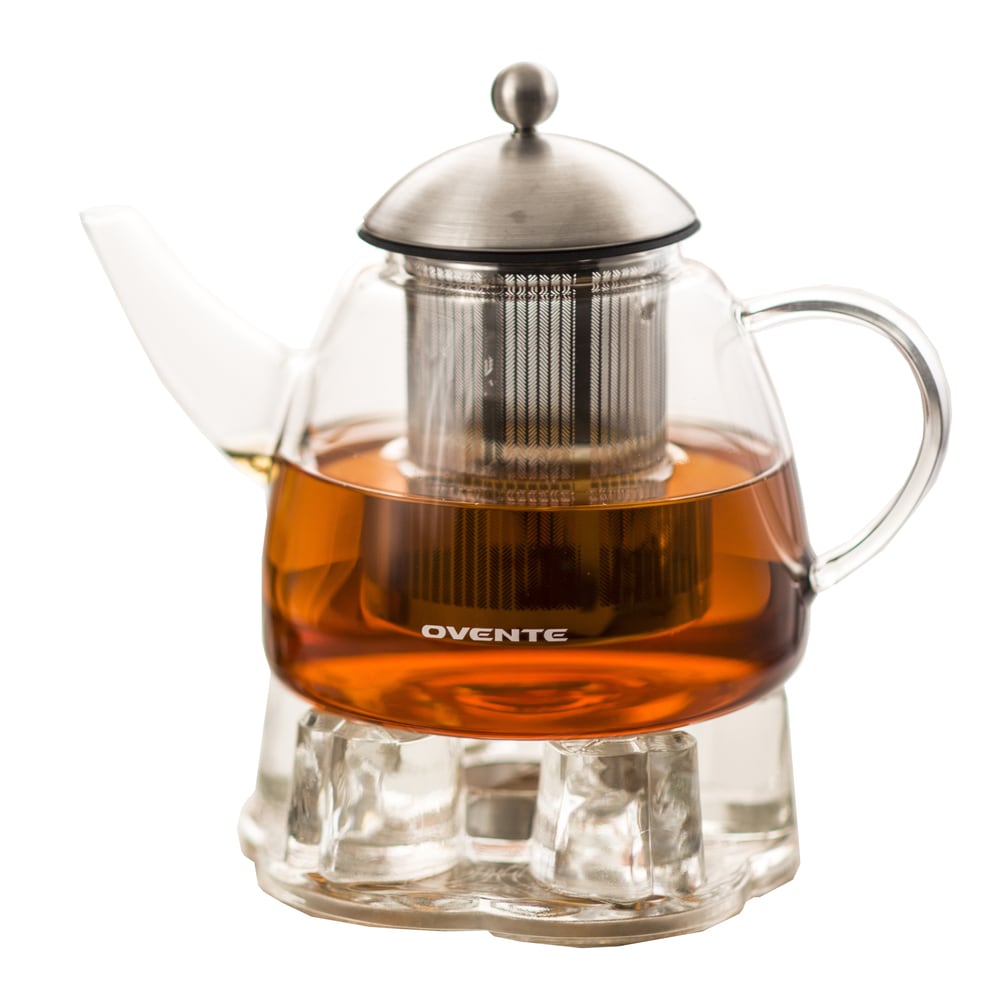 Ovente Glass Teapot with Removable Stainless-Steel Infuser