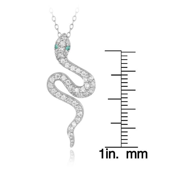 Sterling Silver Green Quartz and Diamond Charm Pendant Sterling Silver Green Quartz and Diamond Charm Pendant
