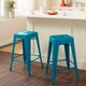 I Love Living 24-inch Peacock Counter Stools (Set of 2) - Thumbnail 0