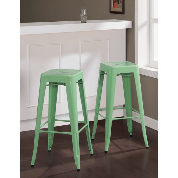 Shop Tabouret 30inch Hint of Mint Bar Stools (Set of 2) Free