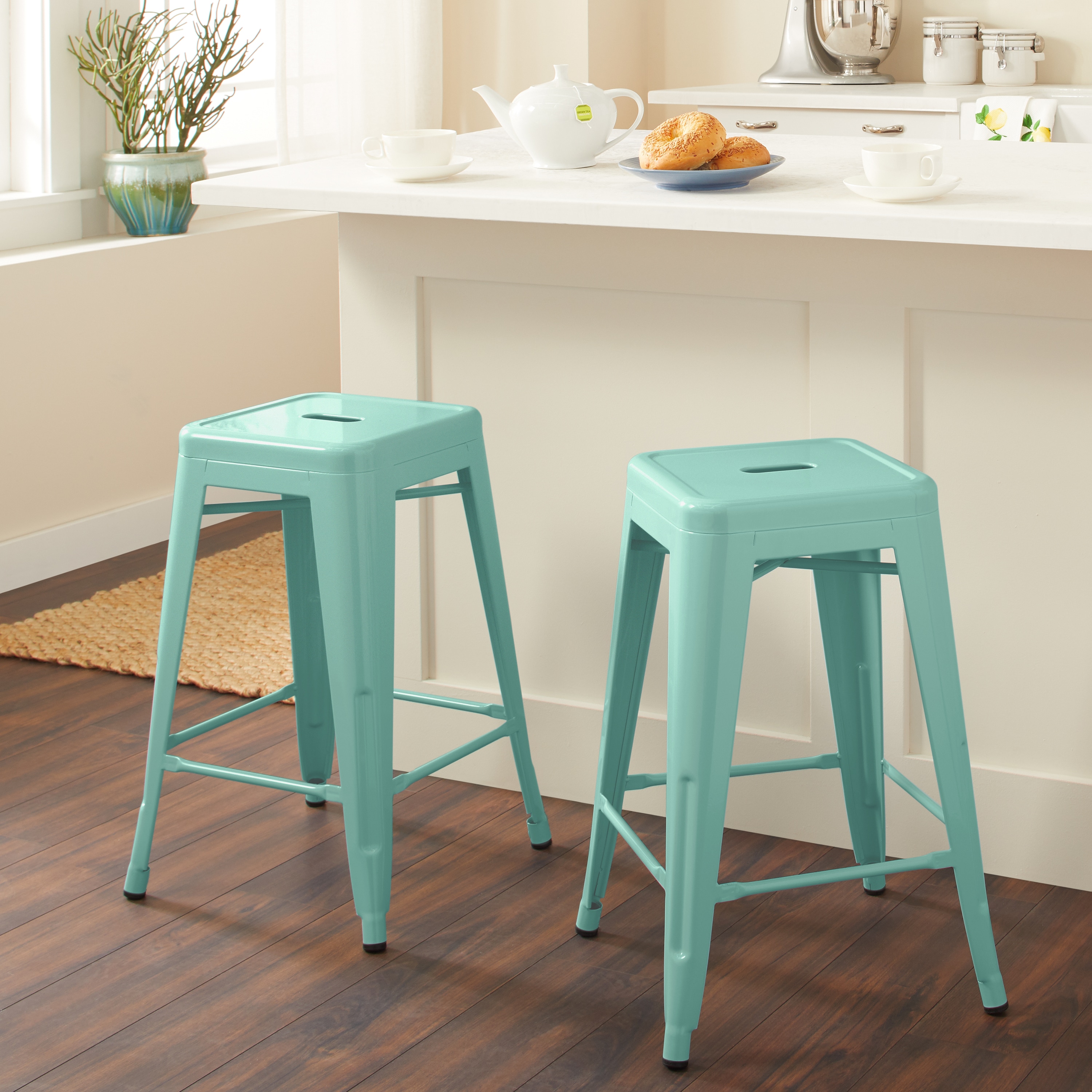 Tabouret Hint Of Mint 24 inch Counter Stools (set Of 2)