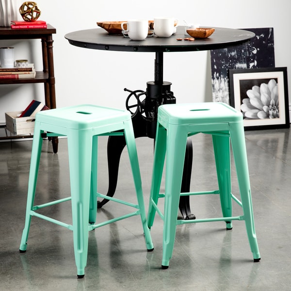 Tabouret 24inch Hint of Mint Counter Stools (Set of 2) Free Shipping