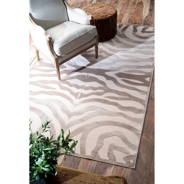 nuLOOM Modern Zebra Faux Silk Brown Rug (9 x 127)