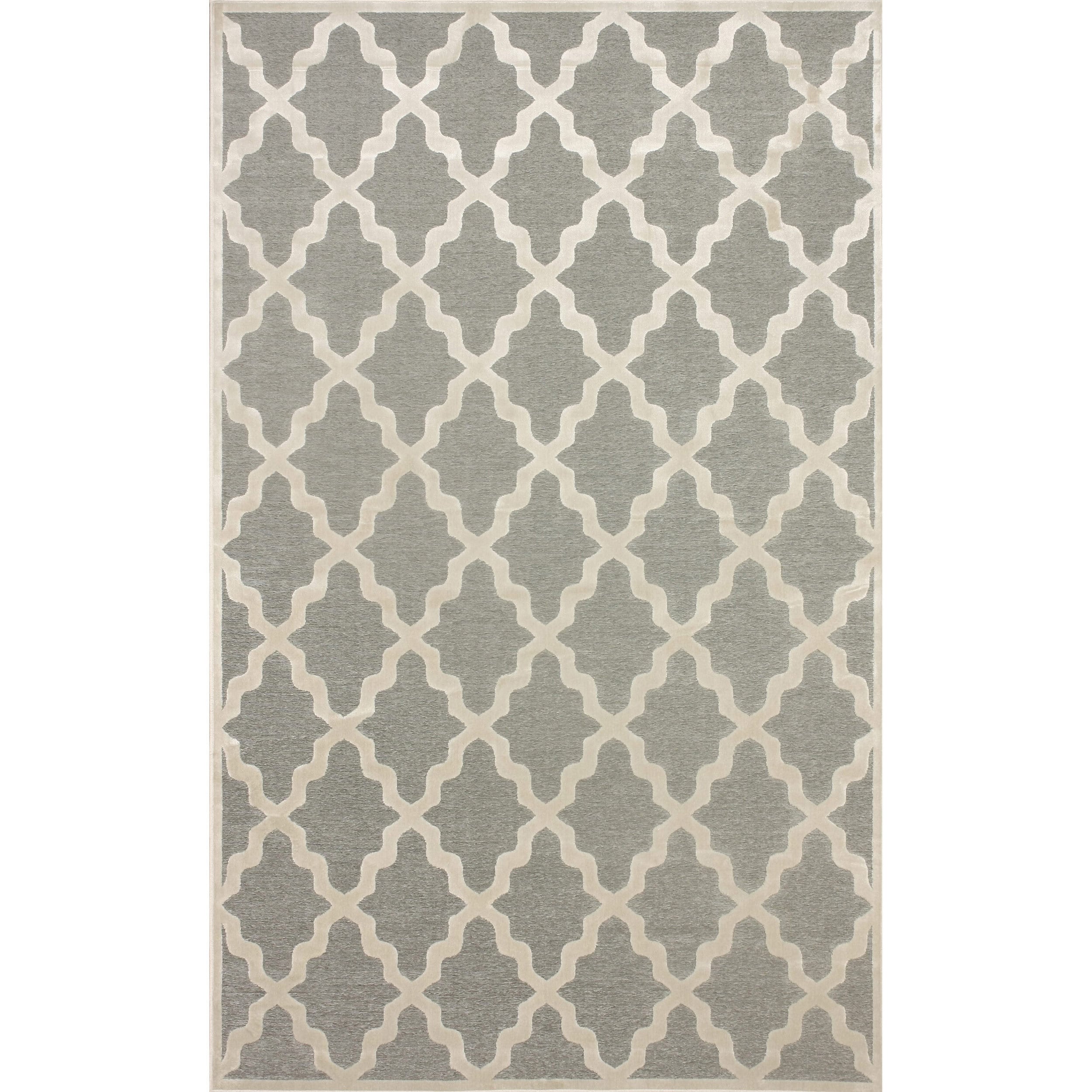 Nuloom Moroccan Trellis Faux Silk Grey Rug (77 X 10)