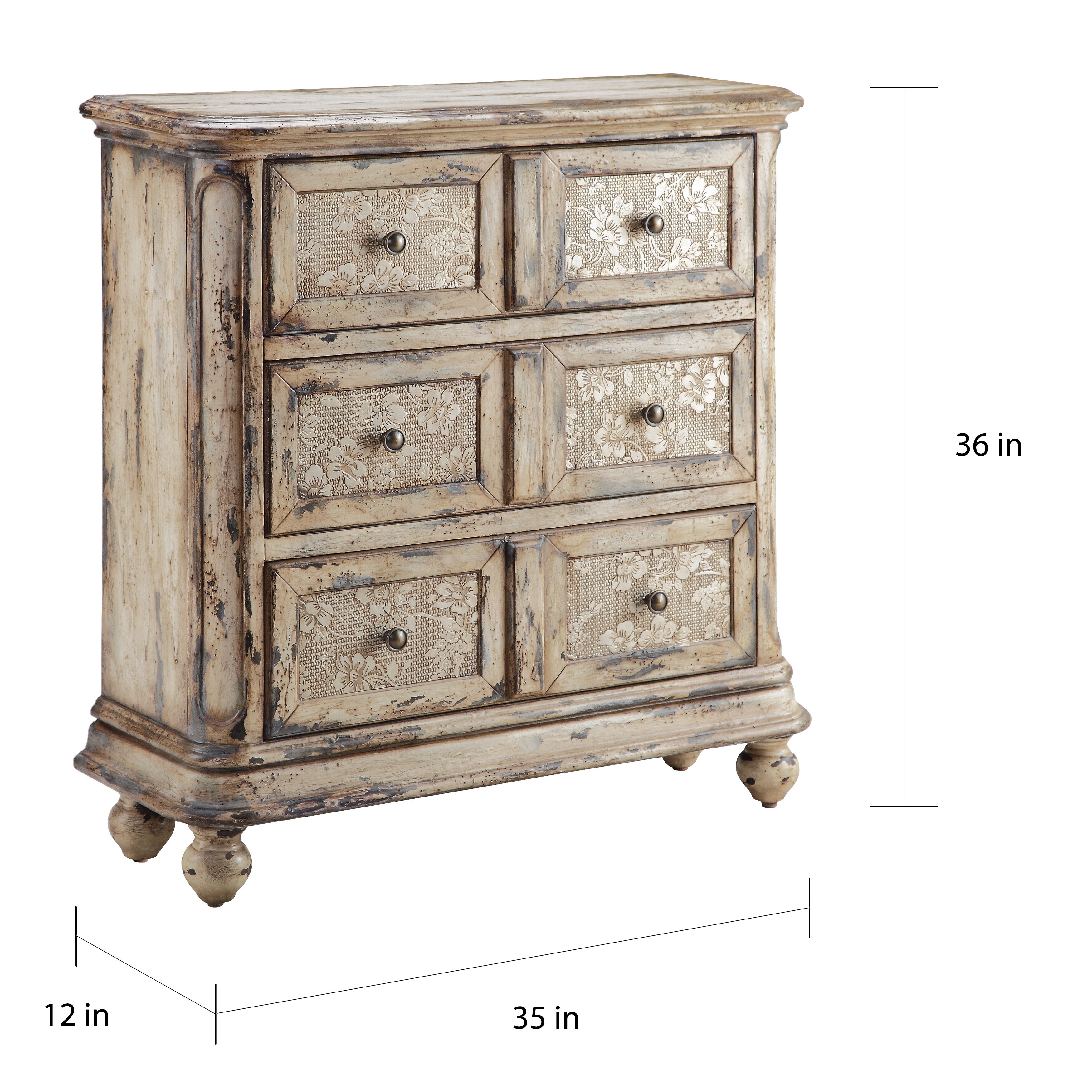 Shop Louissa Hand Painted 3 Drawer Accent Chest On Sale