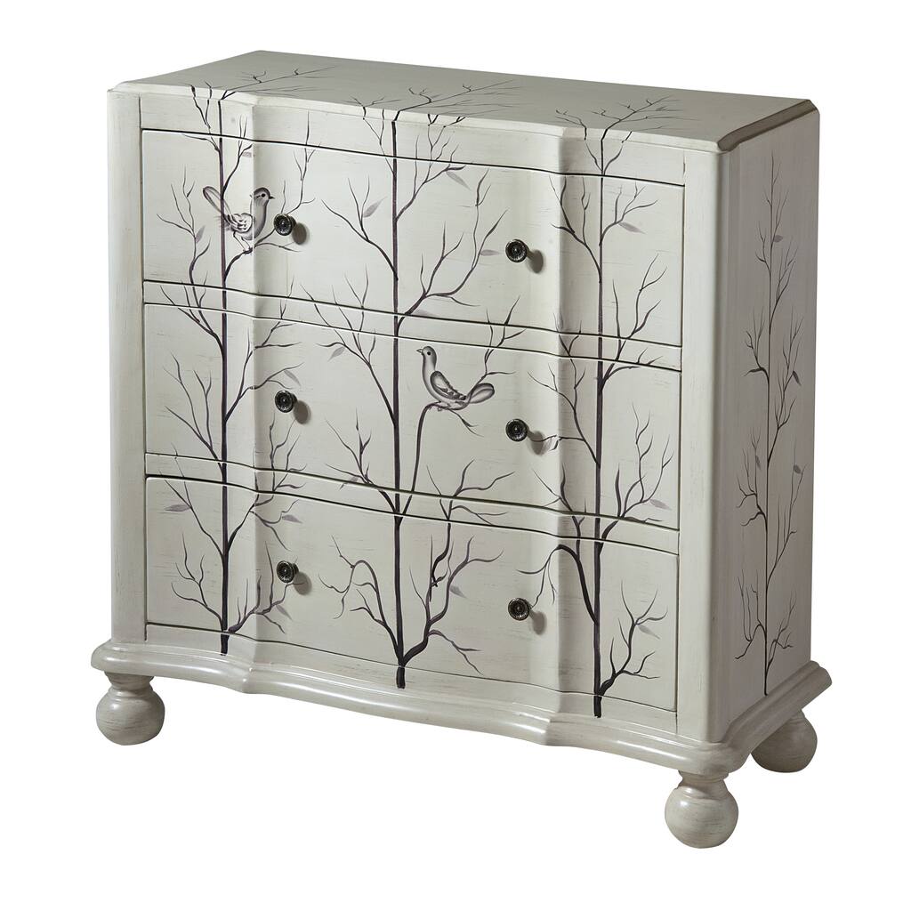 Beatrice Winter White Wood 3-drawer Accent Chest