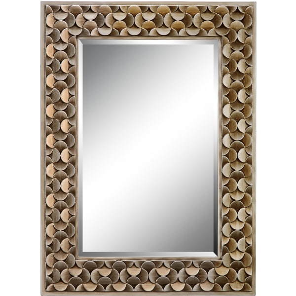 Taber Rectangular Goldtone Petal Frame Mirror