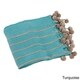 preview thumbnail 2 of 0, Pom-Pom Striped Woven Soft and Cozy 50 x 60-inch Throw Blanket