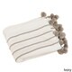 preview thumbnail 1 of 0, Pom-Pom Striped Woven Soft and Cozy 50 x 60-inch Throw Blanket Ivory - Shabby Chic/Victorian